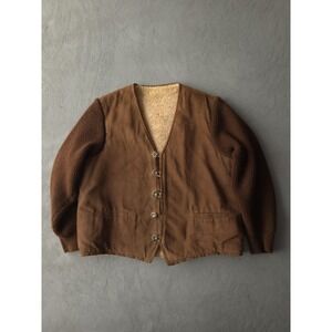 Vintage Mid-Century Traditional Austrian or Bavarian Moleskin Shearling Jacket M
